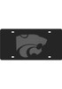K-State Wildcats Black  Carbon Fiber Team Logo Black License Plate