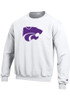 Mens K-State Wildcats White Champion Big Logo Crew Sweatshirt