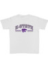 Youth White K-State Wildcats Outline Arch Short Sleeve T-Shirt