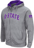 Mens K-State Wildcats Grey Colosseum Henry Fleece Long Sleeve Full Zip Jacket