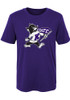 Boys Purple K-State Wildcats Standing Mascot Short Sleeve T-Shirt