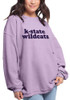 Womens Lavender K-State Wildcats Corded Crew Sweatshirt