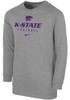 Youth K-State Wildcats Grey Nike Team Issue Football Long Sleeve T-Shirt