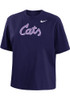 K-State Wildcats Purple Nike Cats Script Boxy Short Sleeve T-Shirt