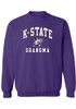 Womens Purple K-State Wildcats Grandma Crew Sweatshirt