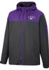 Mens K-State Wildcats Charcoal Colosseum Staff Hooded Windbreaker Light Weight Jacket