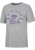 K-State Wildcats Grey Colosseum Hook It In Short Sleeve Fashion T Shirt