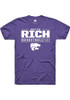 Macaleab Rich Purple K-State Wildcats NIL Stacked Box Short Sleeve T Shirt