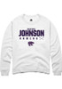 McKenna Johnson Rally Mens White K-State Wildcats NIL Stacked Box Crew Sweatshirt