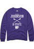 McKenna Johnson Rally Mens Purple K-State Wildcats NIL Sport Icon Crew Sweatshirt