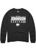 McKenna Johnson Rally Mens Black K-State Wildcats NIL Stacked Box Crew Sweatshirt
