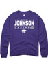 McKenna Johnson Rally Mens Purple K-State Wildcats NIL Stacked Box Crew Sweatshirt