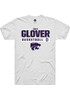 Ques Glover White K-State Wildcats NIL Stacked Box Short Sleeve T Shirt