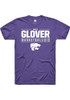 Ques Glover Purple K-State Wildcats NIL Stacked Box Short Sleeve T Shirt