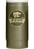 Olive K-State Wildcats 12OZ Slim Can Powder Coat Stainless Steel Coolie