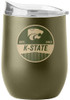 Olive K-State Wildcats 16OZ Powder Coat Stainless Steel Stemless