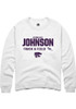 O'shalia Johnson Rally Mens White K-State Wildcats NIL Stacked Box Crew Sweatshirt