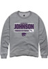 O'shalia Johnson Rally Mens Graphite K-State Wildcats NIL Stacked Box Crew Sweatshirt