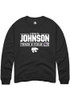 O'shalia Johnson Rally Mens Black K-State Wildcats NIL Stacked Box Crew Sweatshirt