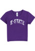 Girls Purple K-State Wildcats Tie Dye Wordmark Short Sleeve T-Shirt