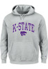 Mens Grey K-State Wildcats Arch Mascot Big and Tall Hooded Sweatshirt