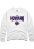 Ryan Howard Rally Mens White K-State Wildcats NIL Stacked Box Crew Sweatshirt