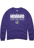 Ryan Howard Rally Mens Purple K-State Wildcats NIL Stacked Box Crew Sweatshirt