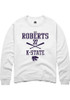 Sam Roberts Rally Mens White K-State Wildcats NIL Sport Icon Crew Sweatshirt