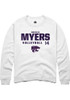 Shaylee Myers Rally Mens White K-State Wildcats NIL Stacked Box Crew Sweatshirt