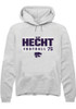 Sam Hecht Rally Mens White K-State Wildcats NIL Stacked Box Hooded Sweatshirt