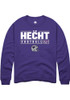 Sam Hecht Rally Mens Purple K-State Wildcats NIL Stacked Box Crew Sweatshirt