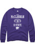 Simon McClannan Rally Mens Purple K-State Wildcats NIL Sport Icon Crew Sweatshirt