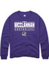 Simon McClannan Rally Mens Purple K-State Wildcats NIL Stacked Box Crew Sweatshirt