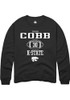 Teagan Cobb Rally Mens Black K-State Wildcats NIL Sport Icon Crew Sweatshirt