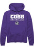 Teagan Cobb Rally Mens Purple K-State Wildcats NIL Stacked Box Hooded Sweatshirt