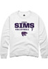 Symone Sims Rally Mens White K-State Wildcats NIL Stacked Box Crew Sweatshirt