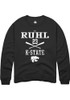 Ty Ruhl Rally Mens Black K-State Wildcats NIL Sport Icon Crew Sweatshirt