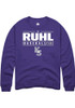 Ty Ruhl Rally Mens Purple K-State Wildcats NIL Stacked Box Crew Sweatshirt