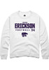 Trevor Erickson Rally Mens White K-State Wildcats NIL Stacked Box Crew Sweatshirt