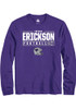 Trevor Erickson Rally Mens Purple K-State Wildcats NIL Stacked Box Tee