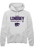 Taymont Lindsey Rally Mens White K-State Wildcats NIL Stacked Box Hooded Sweatshirt
