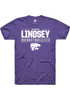 Taymont Lindsey Purple K-State Wildcats NIL Stacked Box Short Sleeve T Shirt