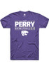 Tylor Perry Purple K-State Wildcats NIL Stacked Box Short Sleeve T Shirt
