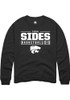 Taryn Sides Rally Mens Black K-State Wildcats NIL Stacked Box Crew Sweatshirt