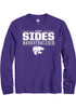 Taryn Sides Rally Mens Purple K-State Wildcats NIL Stacked Box Tee