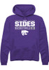 Taryn Sides Rally Mens Purple K-State Wildcats NIL Stacked Box Hooded Sweatshirt