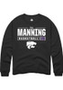 Taj Manning Rally Mens Black K-State Wildcats NIL Stacked Box Crew Sweatshirt