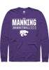 Taj Manning Rally Mens Purple K-State Wildcats NIL Stacked Box Tee