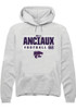 Will Anciaux Rally Mens White K-State Wildcats NIL Stacked Box Hooded Sweatshirt