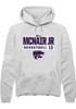 Will McNair Jr. Rally Mens White K-State Wildcats NIL Stacked Box Hooded Sweatshirt